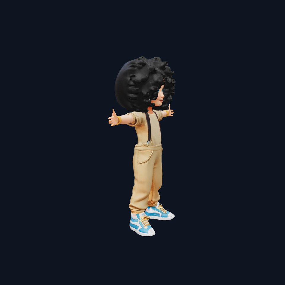 Afro Hair Kid model pack